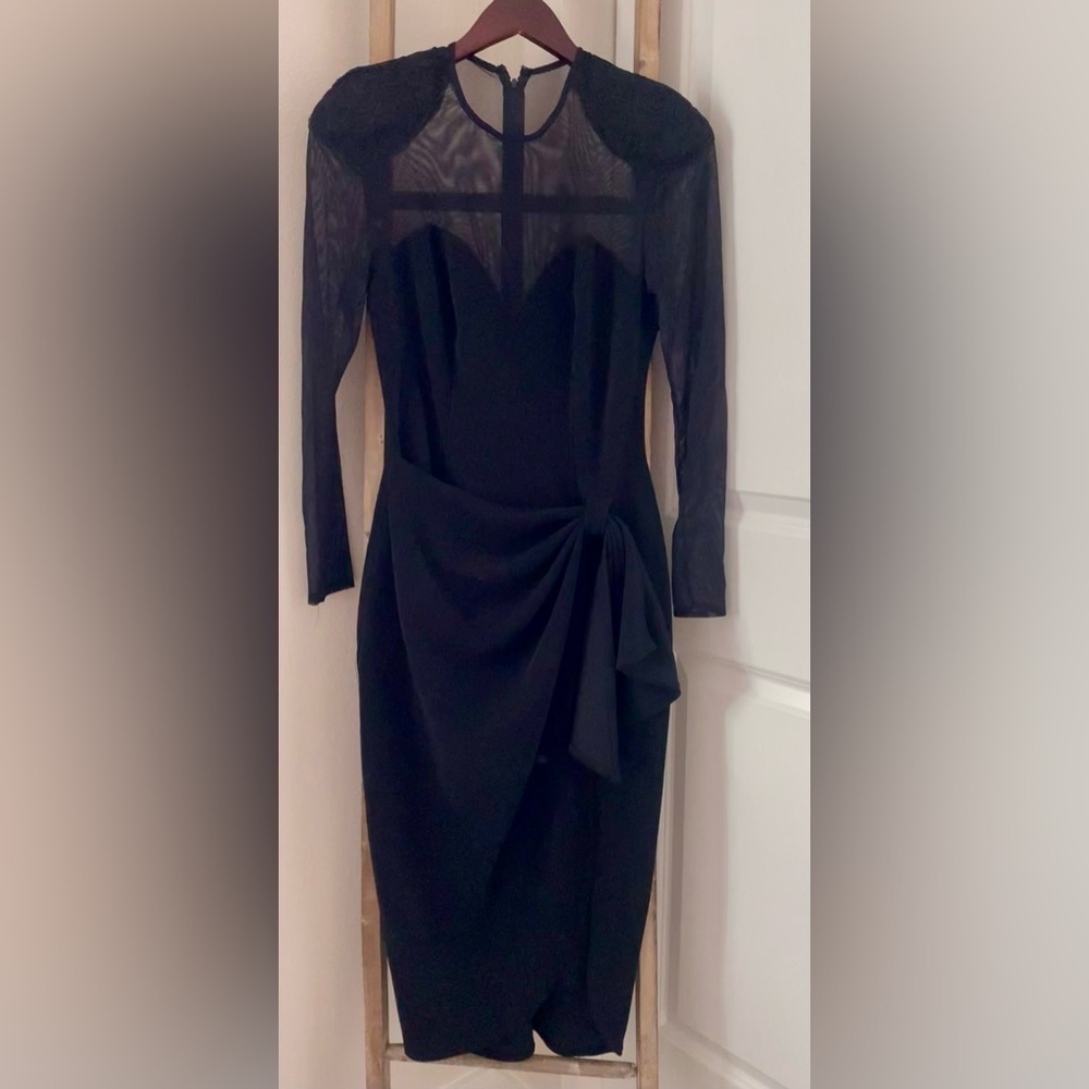 Betsy & Adam - 90's Sweetheart Illusion Bodycon Black Dress Size 12